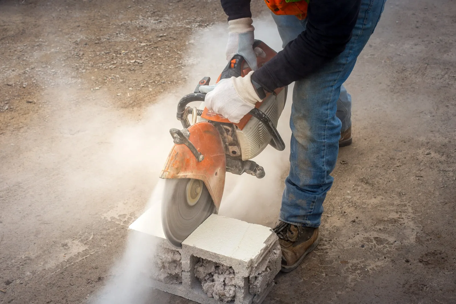 Electric slab sawing a concrete floor on an occupied site by CDS in Hamilton, Ontario